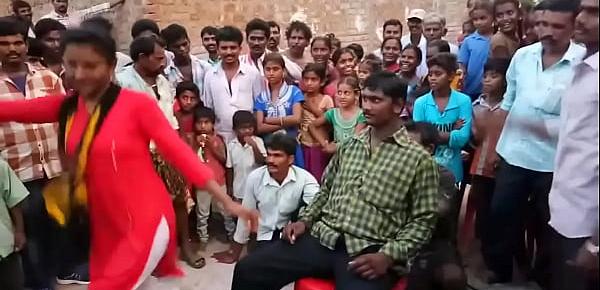  Indian girl hot recording dance at village